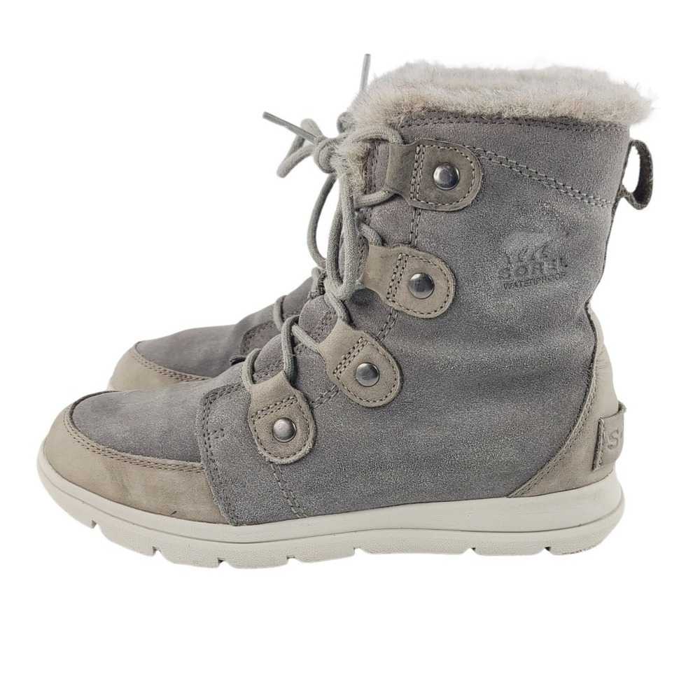 Sorel, Lace Up Mid-Calf Snow / Outdoor / Casual Winter Boots Women Size 8.5 Grey